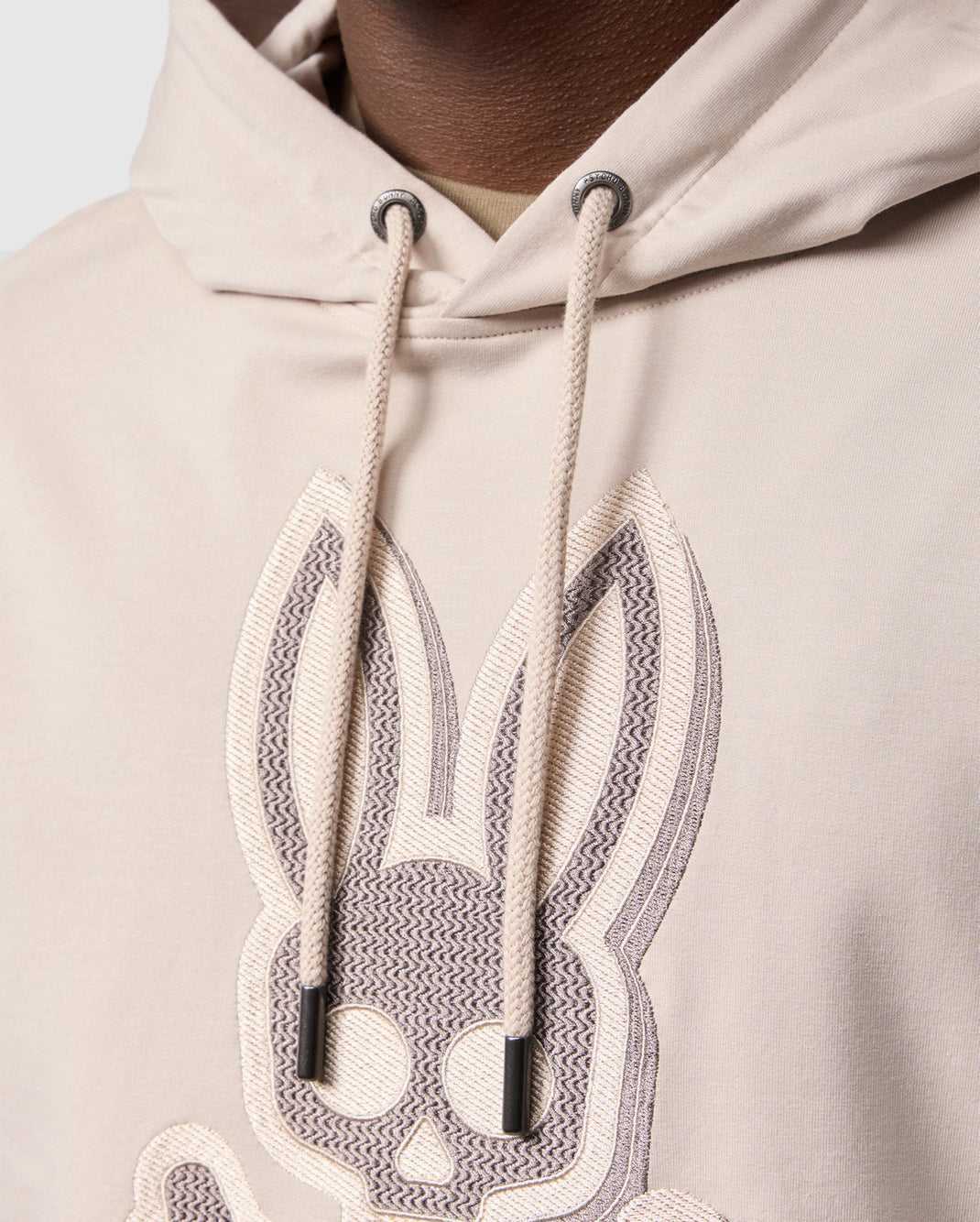 Sweat a Capuche Psycho Bunny Livingston Pullover Hoodie Beige Homme | DDI-80981595